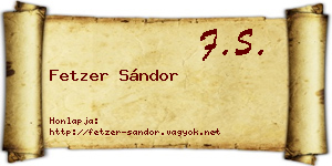 Fetzer Sándor névjegykártya