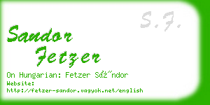 sandor fetzer business card